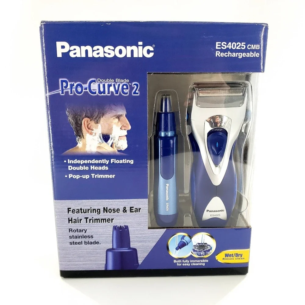 Panasonic ES4025 Wet/Dry Rechargeable Shaver w/ Nose & Ear Trimmer New Sealed